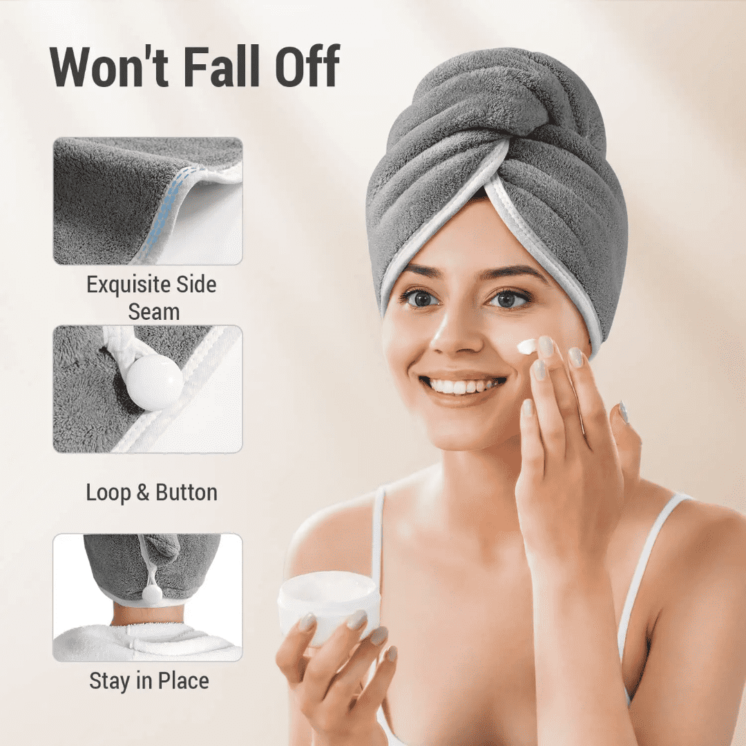 Hair Towel Wrap Quick Dry 100% Cotton