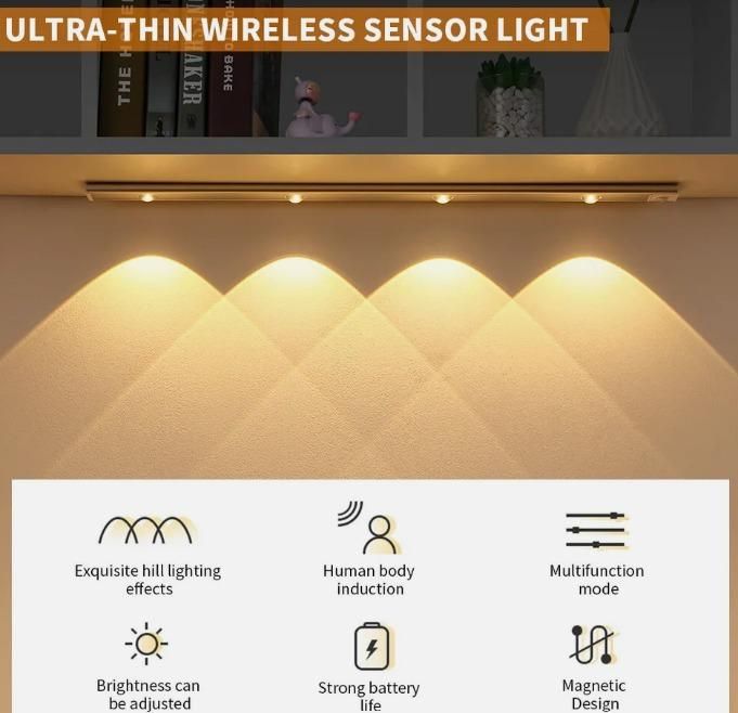 LED PIR Motion Sensor Cabinet With USB Rechargeable